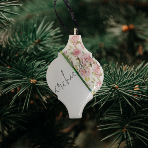 Vintage Rose Ceramic Tile Ornament
