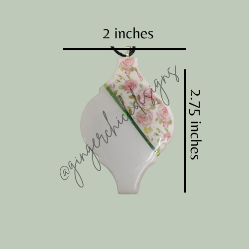 Vintage Rose Ceramic Tile Ornament