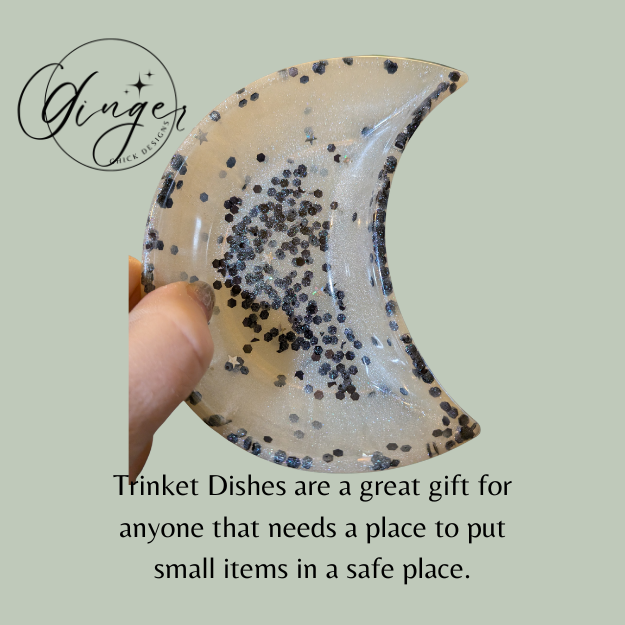 White Moon Resin Trinket Dish