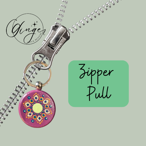 Yellow Diamond Mandala Dot Keychain