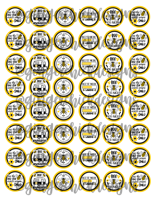 Bee You-nique Bottle Cap Images