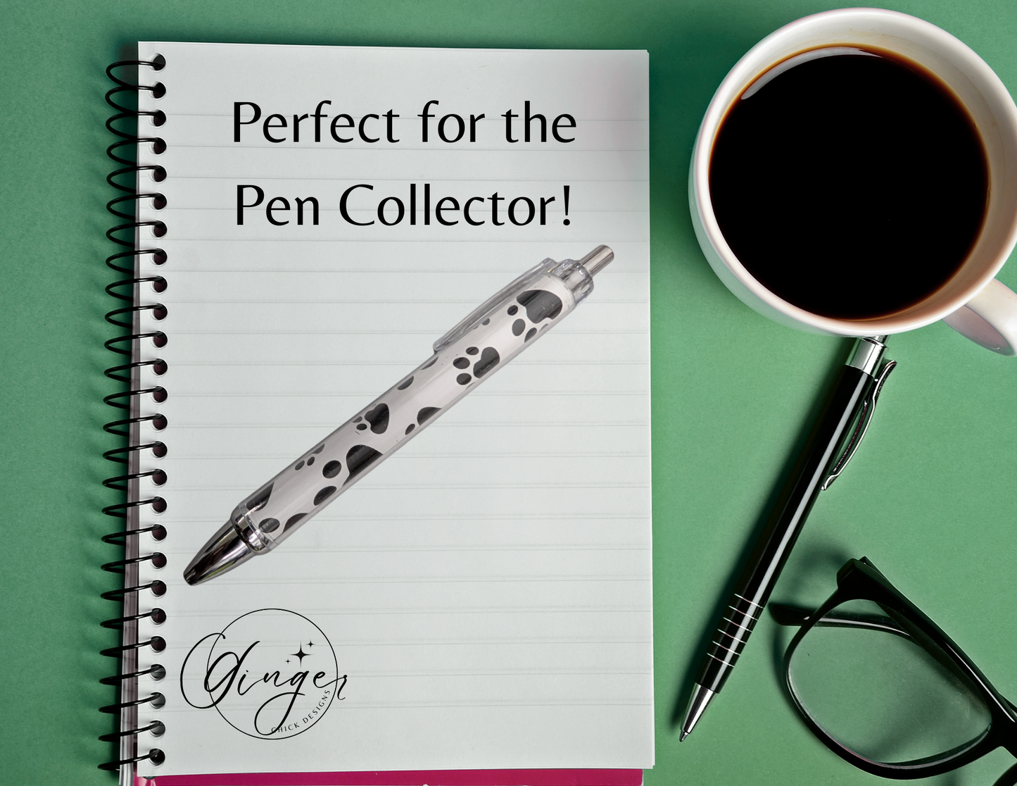 Black and White Paw Print Gel Pen