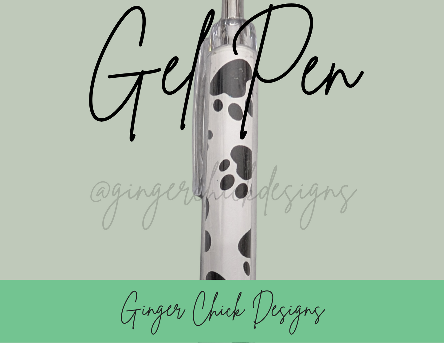 Black and White Paw Print Gel Pen
