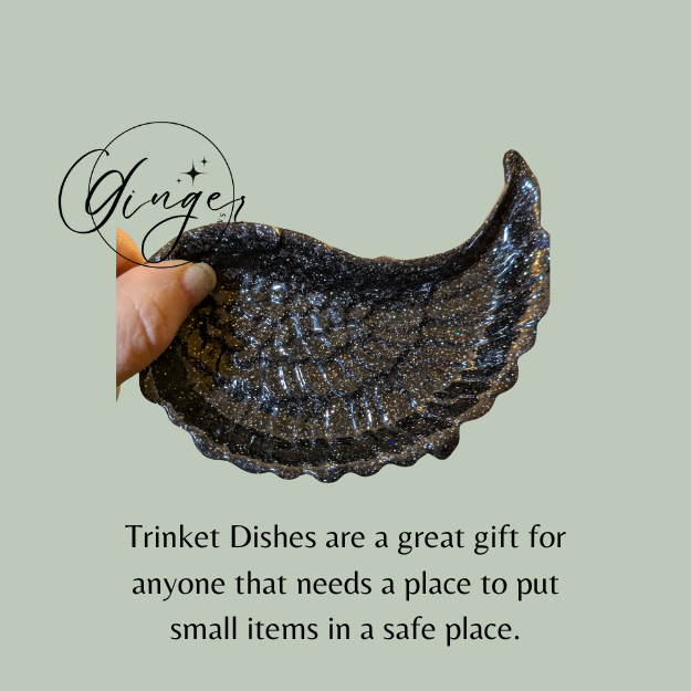 Black Angel Wing Trinket Dish