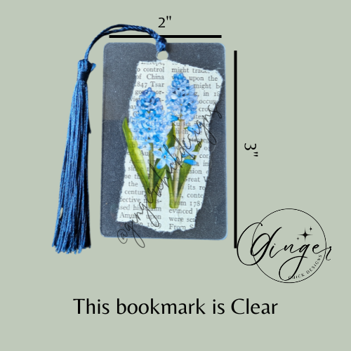 Blue Hyacinth Dictionary Acrylic Bookmark