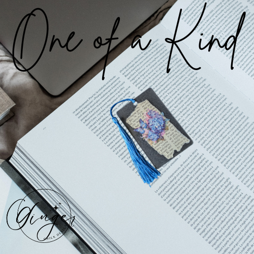 Blue Hydranga Dictionary Acrylic Bookmark