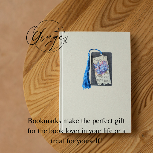 Blue Hydranga Dictionary Acrylic Bookmark