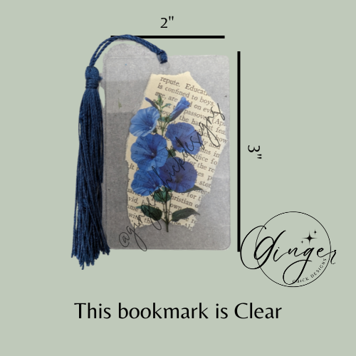 Blue Morning Glories Dictionary Acrylic Bookmark