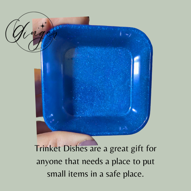 Blue Sea Square Trinket Dish