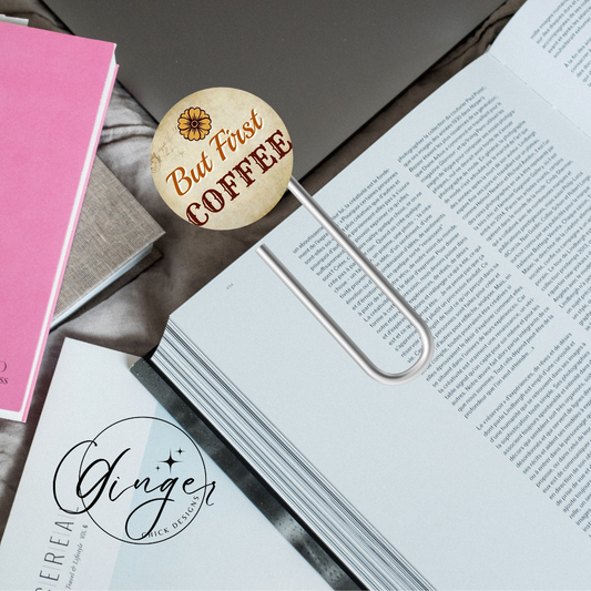But First Coffee 3-Inch Paperclip Bookmark