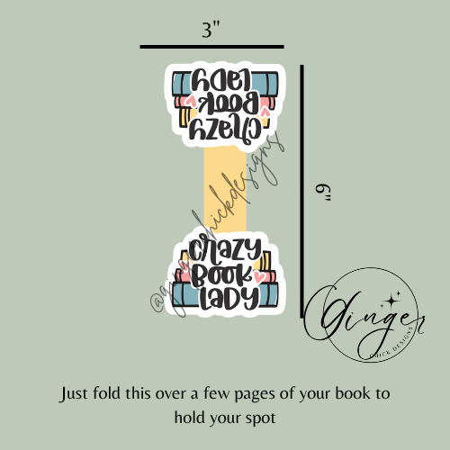 Crazy Book Lady Magnetic Bookmark