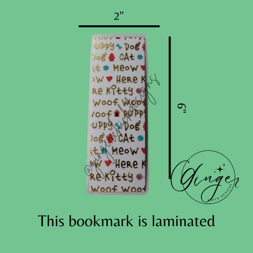 Dog and Cat Lover Laminated Bookmark