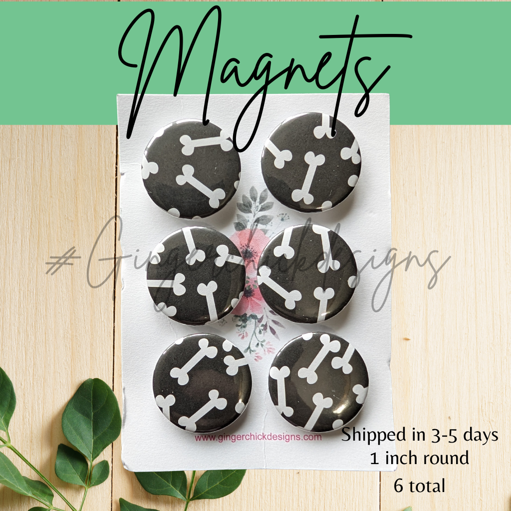 Dog Bones Button Magnets
