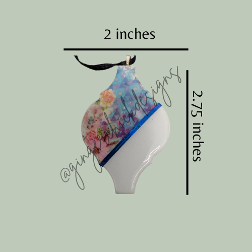 Flower Quilt Ceramic Tile Ornament