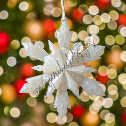 Frosted Resin Snowflake Ornament