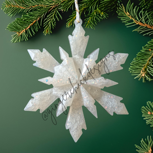 Frosted Resin Snowflake Ornament