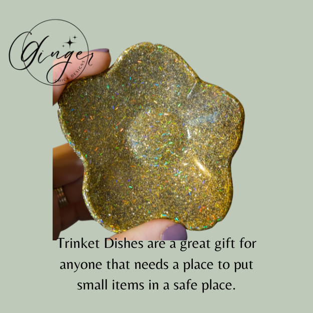 Gold Flower Trinket Dish