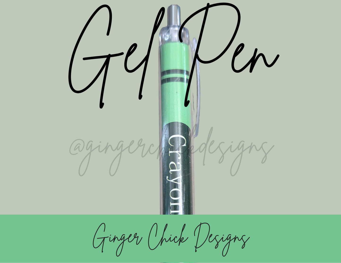 Green Crayon Gel Pen