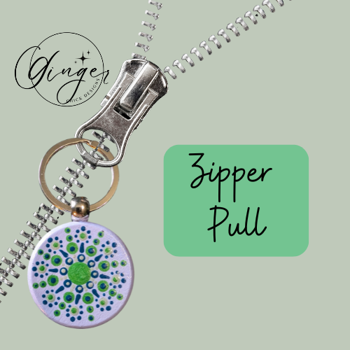 Green Fireworks Mandala Dot Keychain