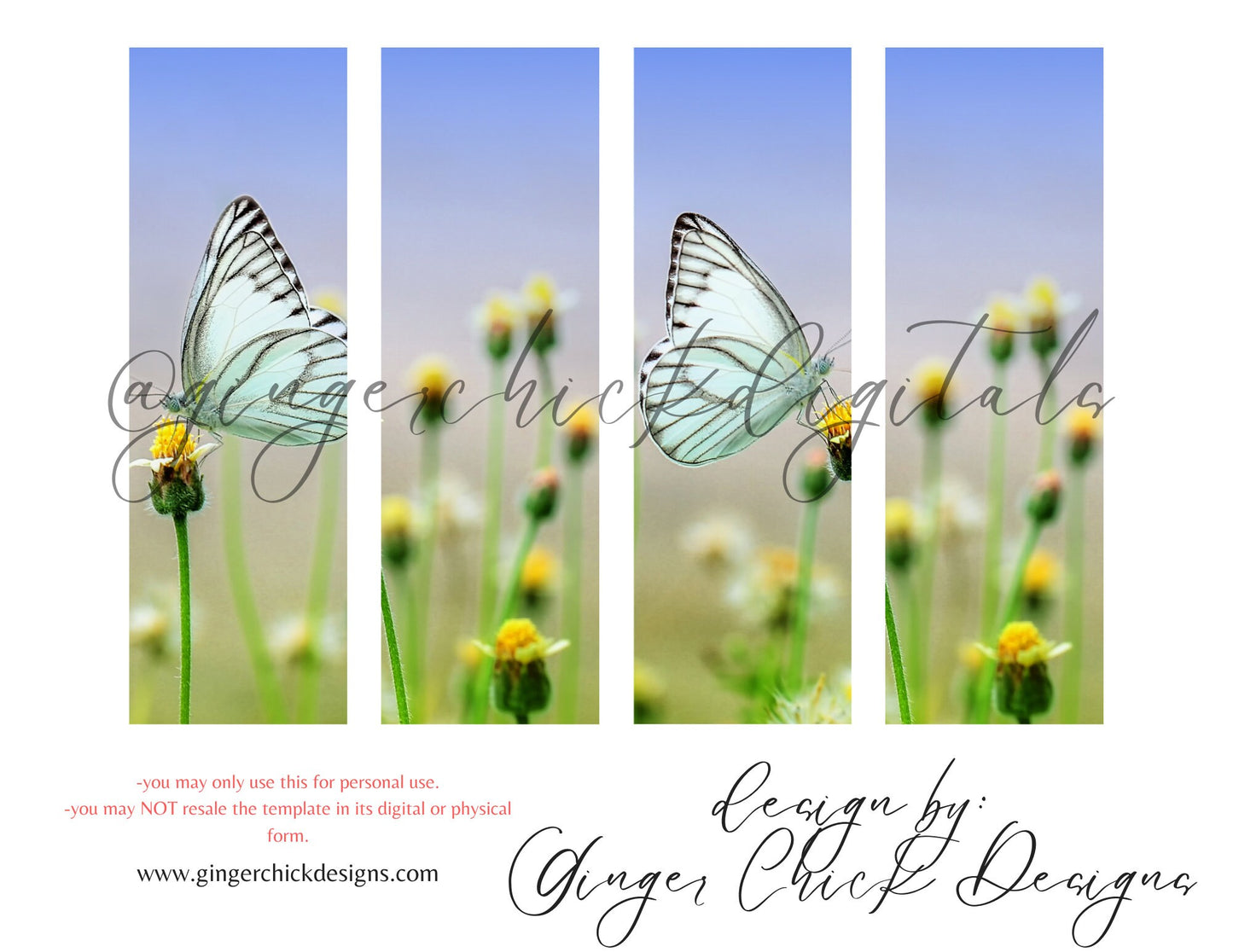 Spring Butterfly - digital bookmark, digital download, book lovers, reading