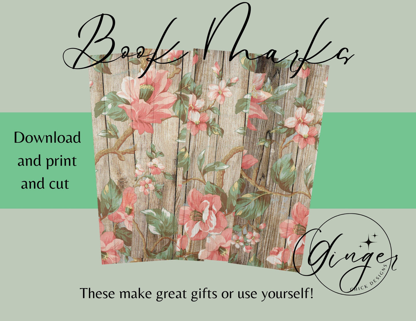 Pink Flower Barn - digital bookmark, digital download, book lovers, reading, inspirational