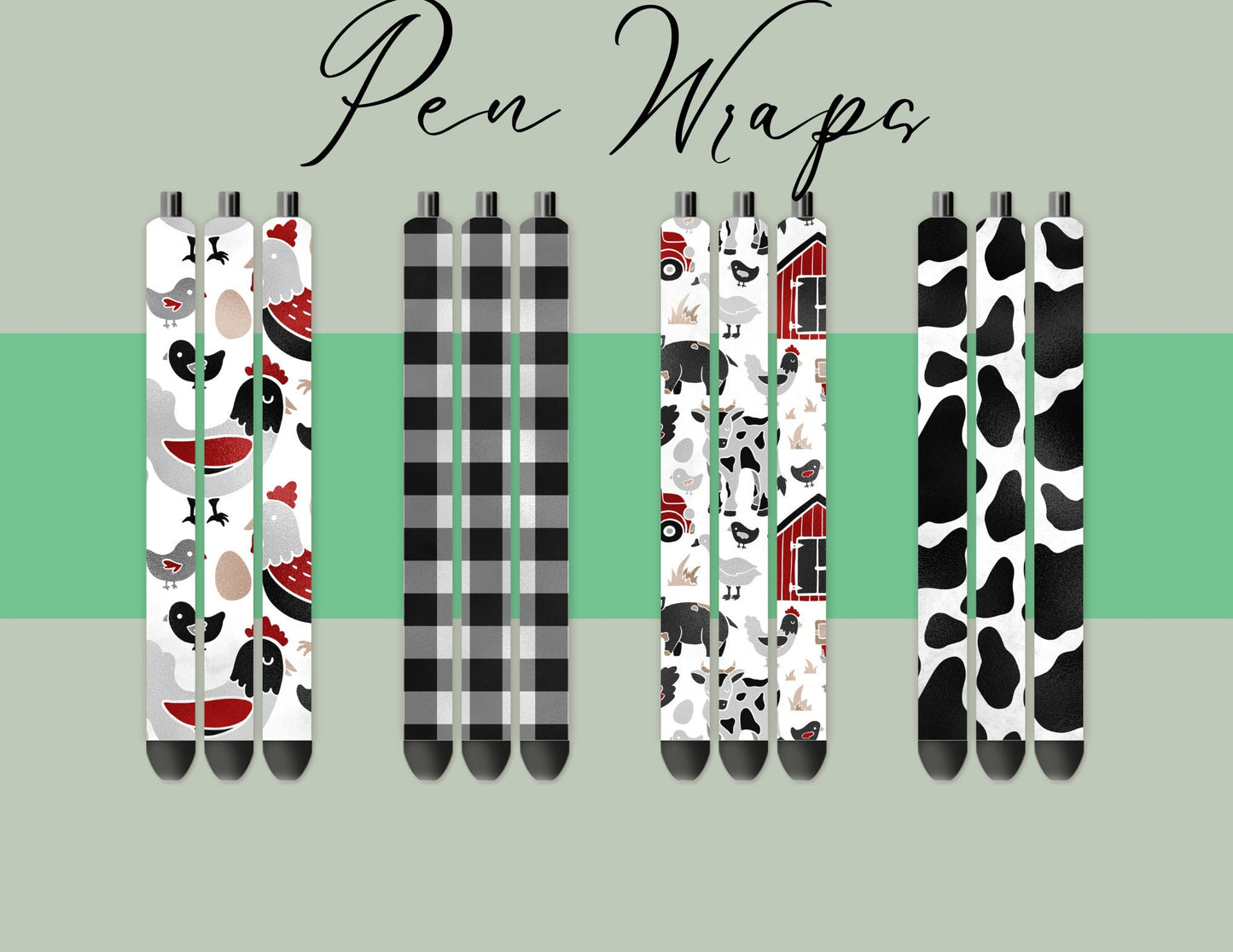 Pen Wraps | Pen skins | Farming | 4 designs | PNG/JPEG