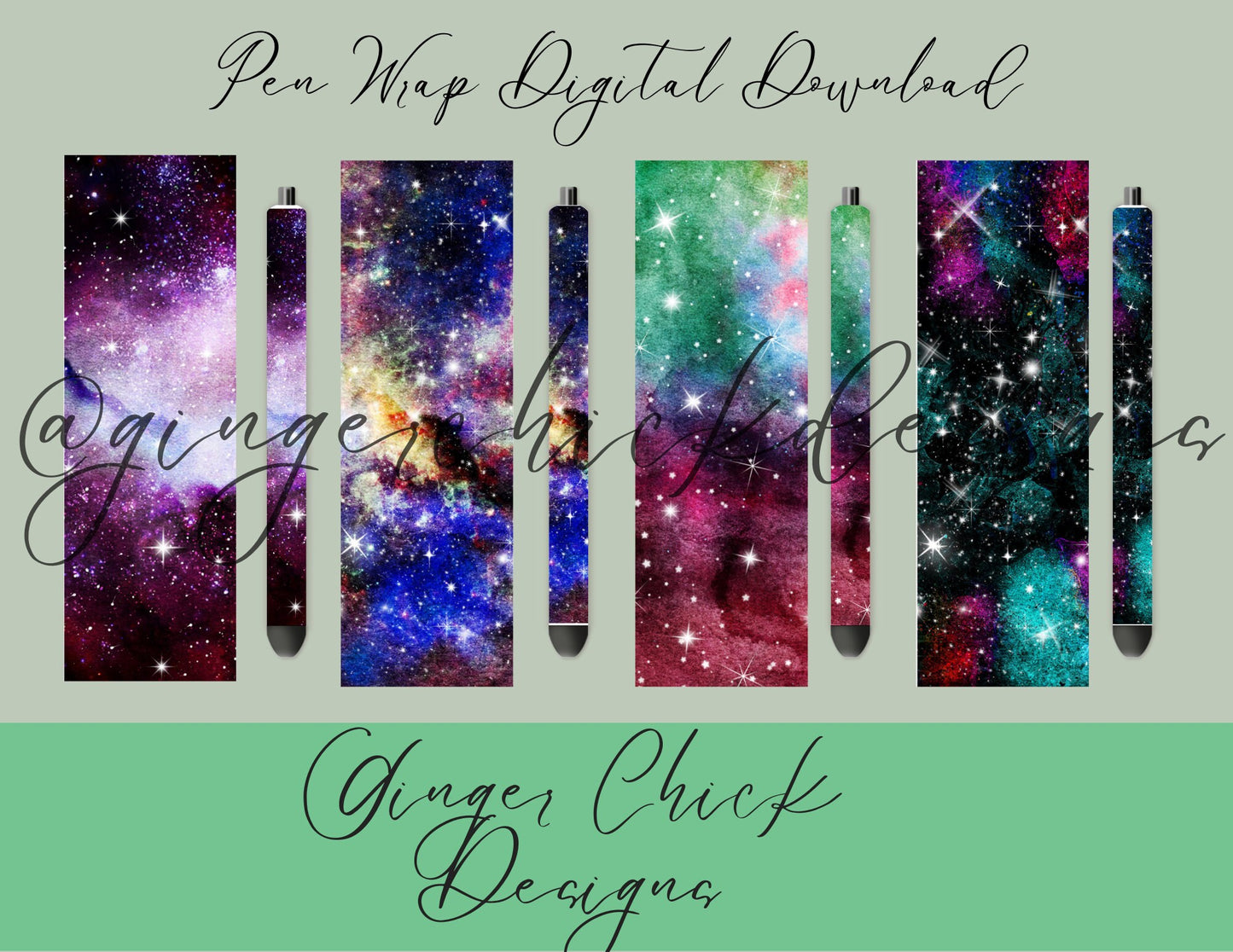 Pen Wraps | Pen skins | Galaxy print | 4 designs | PNG/JPEG
