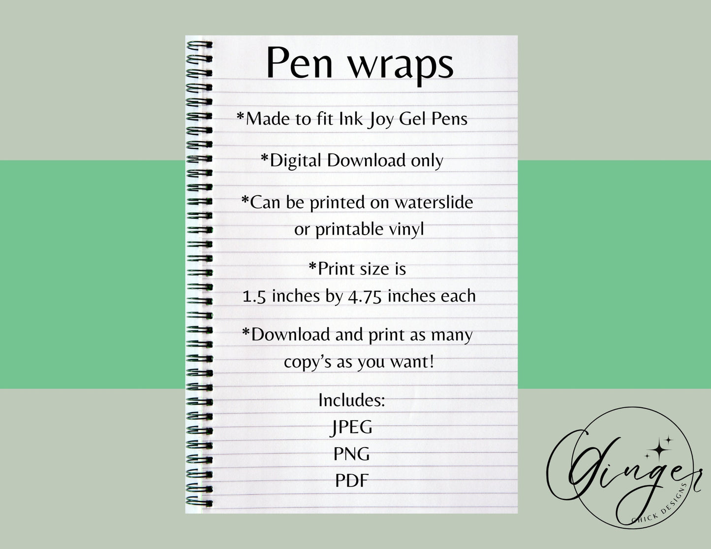 Pen Wraps | Pen skins | Celestial | 4 designs | PNG/JPEG