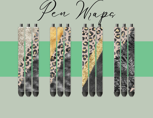 Pen Wraps | Pen skins | Leopard print | 4 designs | PNG/JPEG