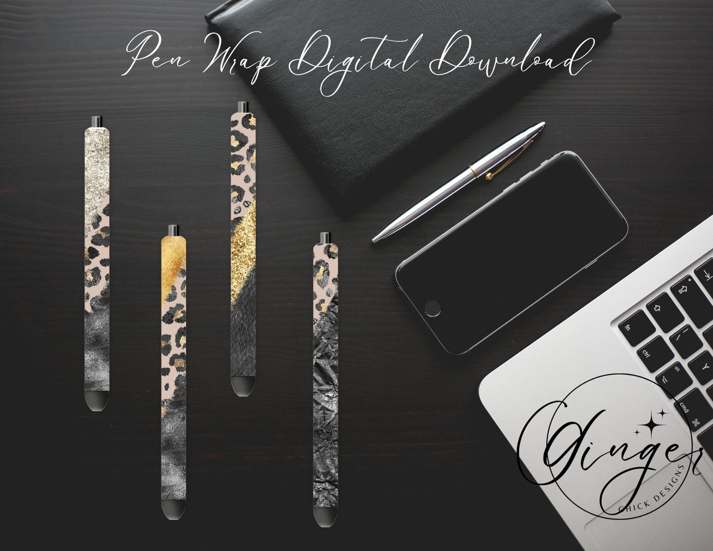 Pen Wraps | Pen skins | Leopard print | 4 designs | PNG/JPEG