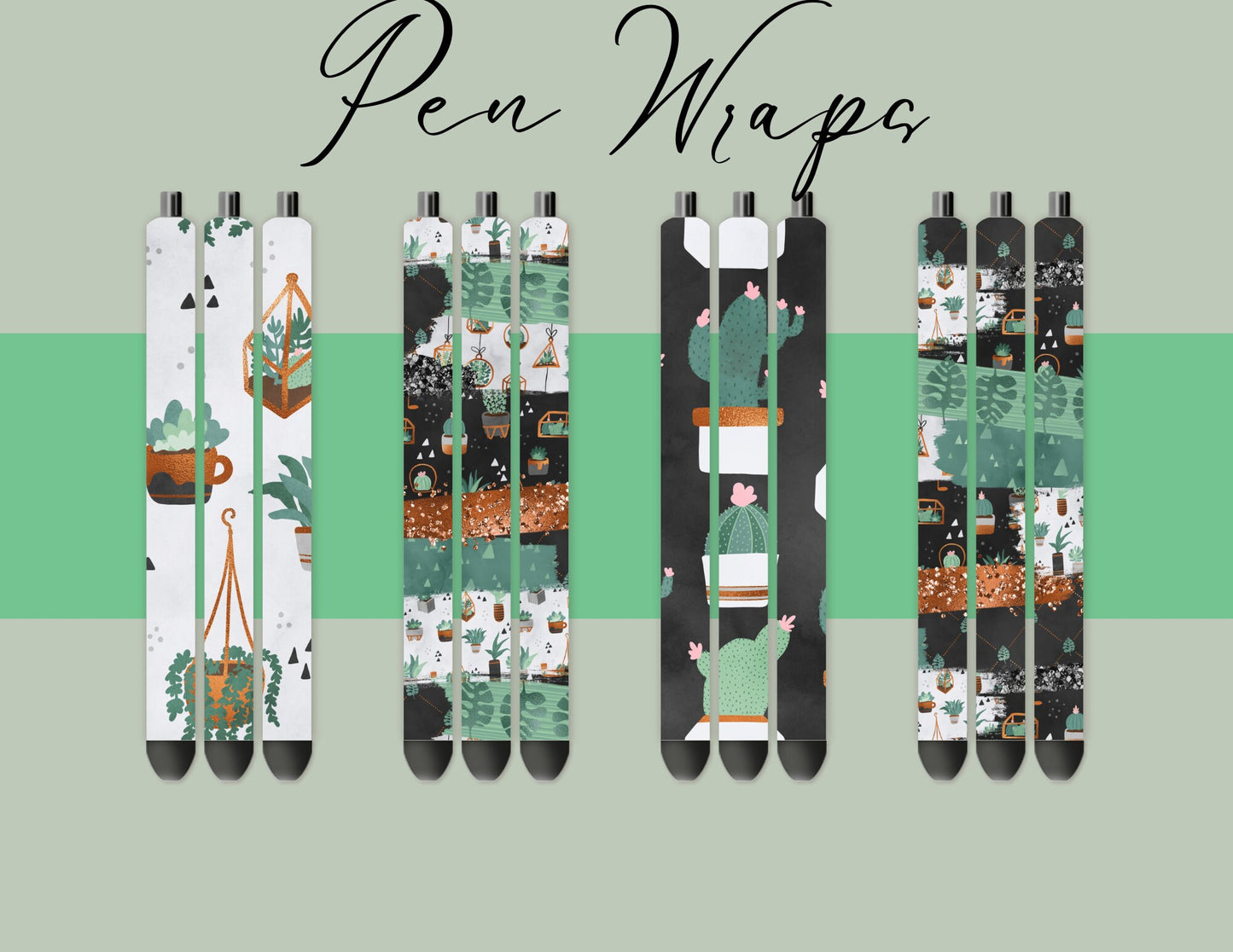 Pen Wraps | Pen skins | Plant Lover | 4 designs | PNG/JPEG