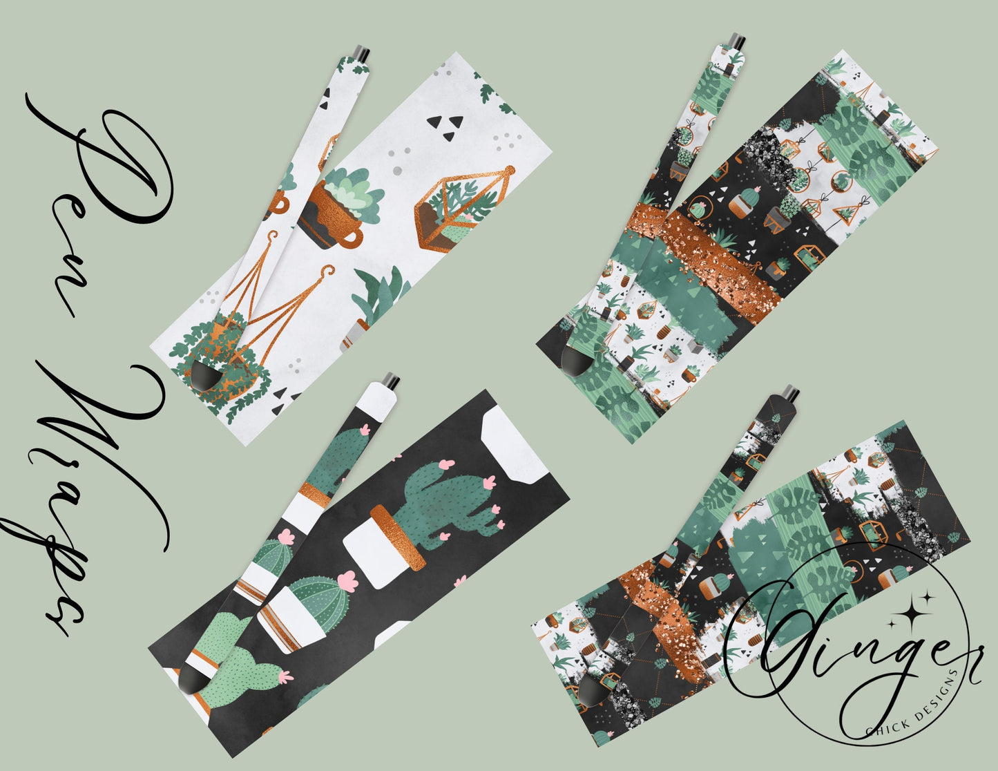 Pen Wraps | Pen skins | Plant Lover | 4 designs | PNG/JPEG
