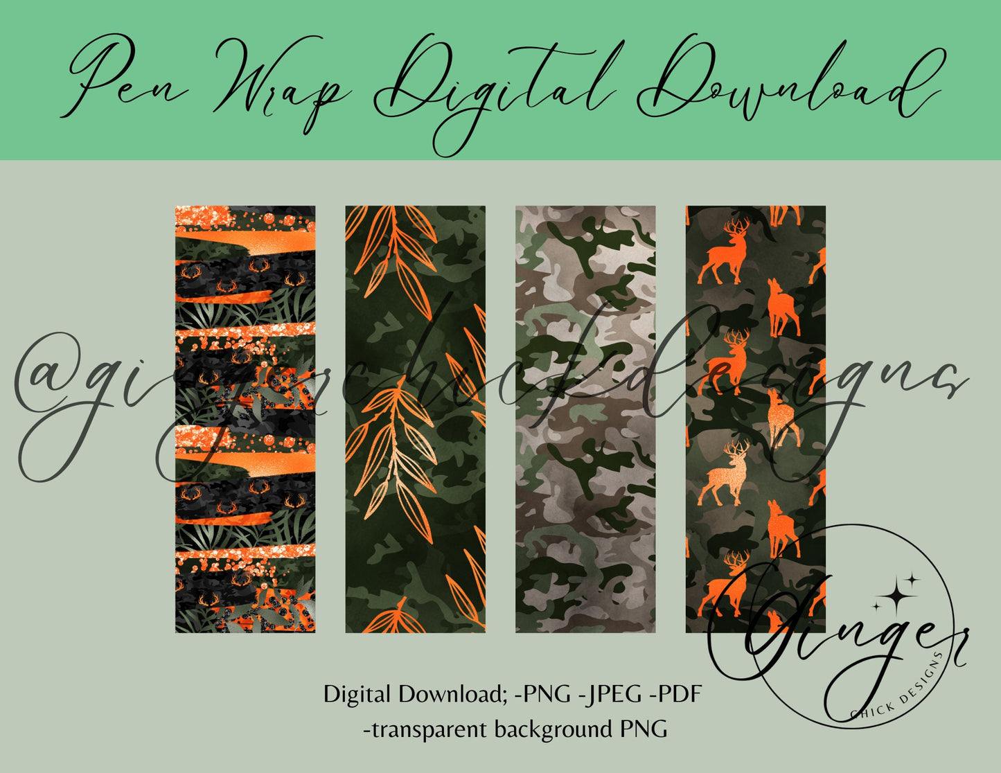 Pen Wraps | Pen skins | Hunting Lover | 4 designs | PNG/JPEG