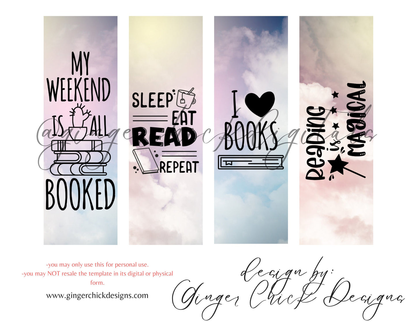 Reading is Magical - digital bookmark, digital download, book lovers, reading