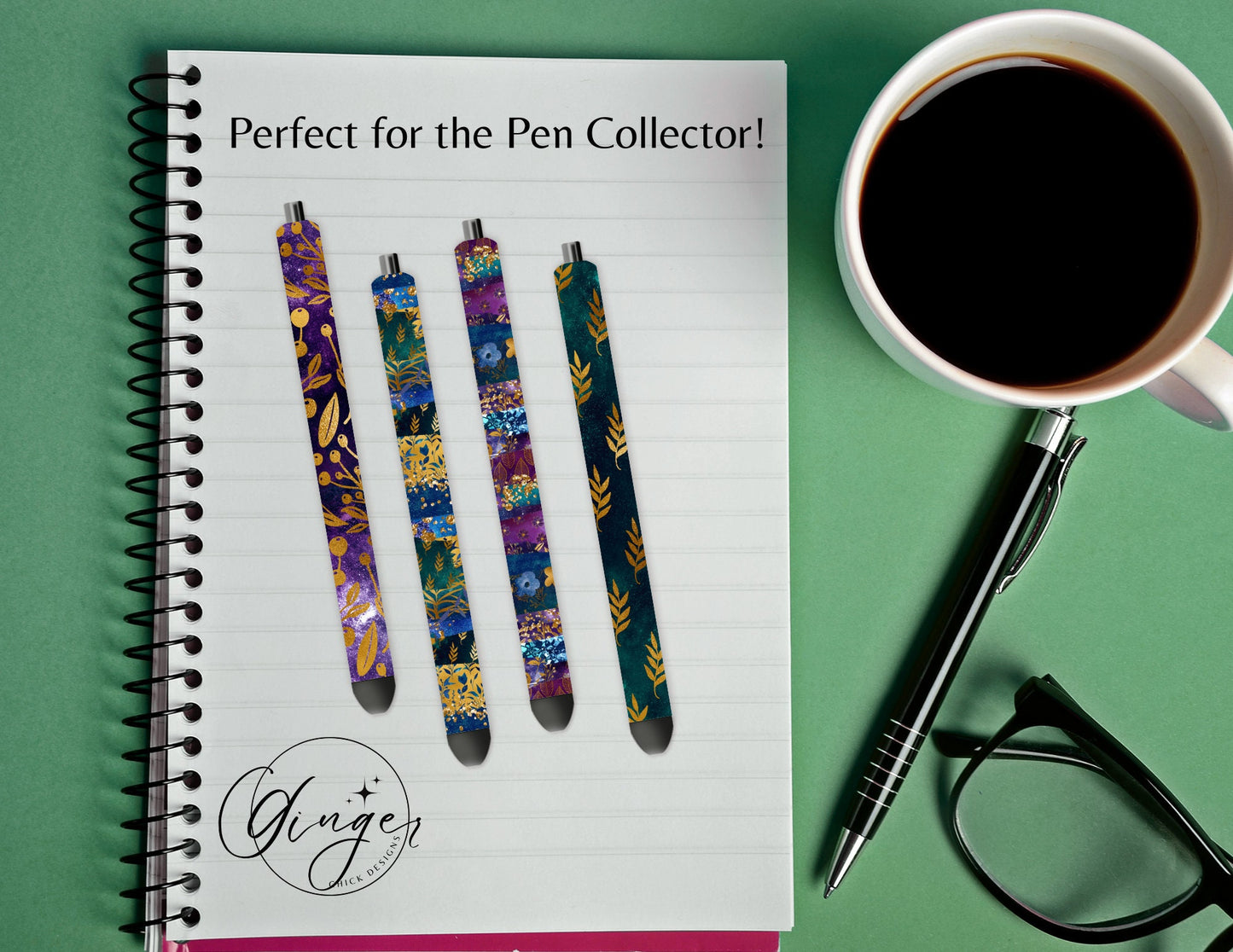 Pen Wraps | Pen skins | Galaxy Floral | 4 designs | PNG/JPEG