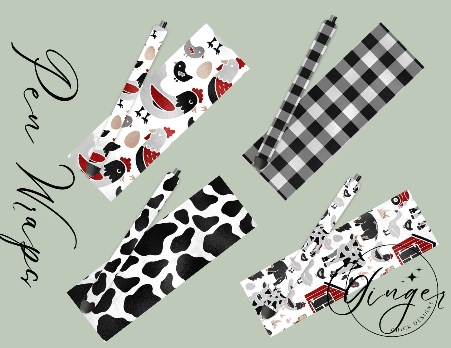 Pen Wraps | Pen skins | Farming | 4 designs | PNG/JPEG