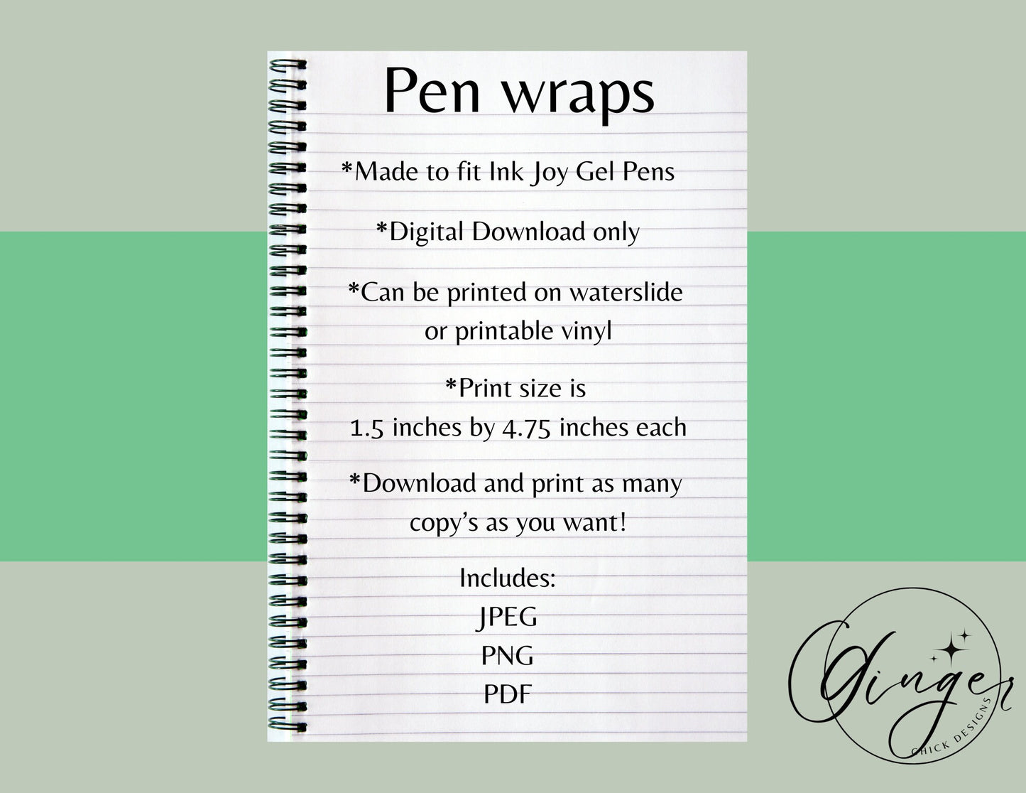 Pen Wraps | Pen skins | Holographic | 4 designs | PNG/JPEG