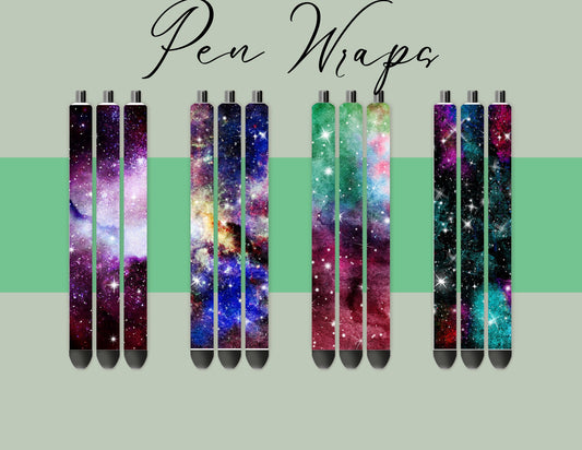 Pen Wraps | Pen skins | Galaxy print | 4 designs | PNG/JPEG
