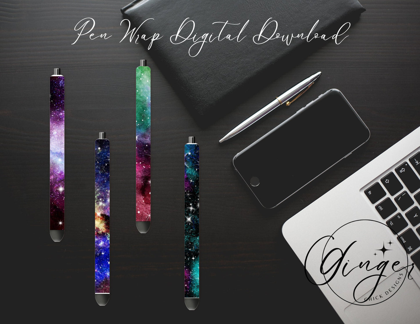 Pen Wraps | Pen skins | Galaxy print | 4 designs | PNG/JPEG