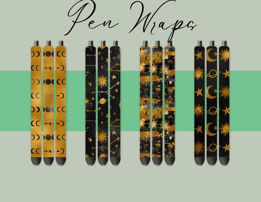 Pen Wraps | Pen skins | Celestial | 4 designs | PNG/JPEG