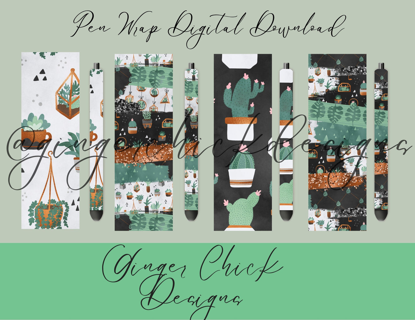 Pen Wraps | Pen skins | Plant Lover | 4 designs | PNG/JPEG