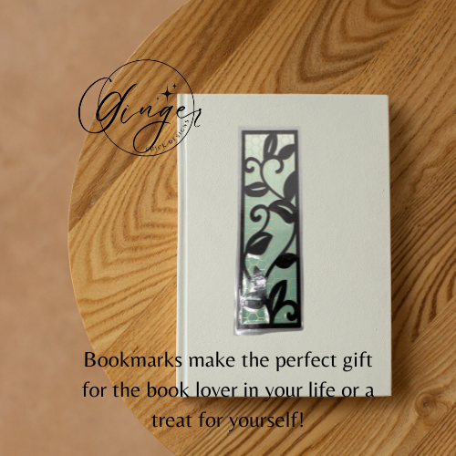 Leaf Laminated Bookmark with Green Ombre and Honey Comb