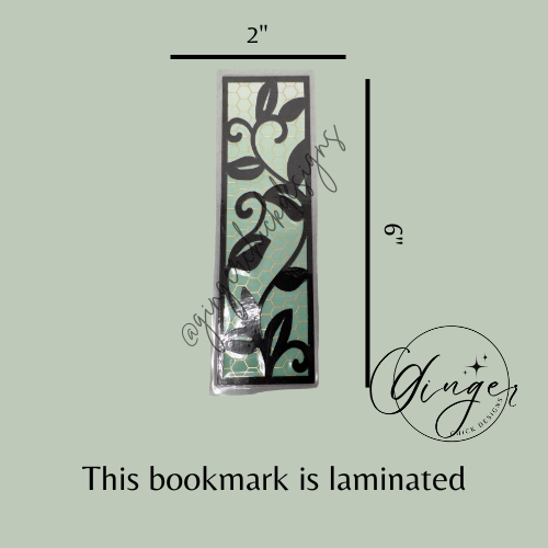 Leaf Laminated Bookmark with Green Ombre and Honey Comb