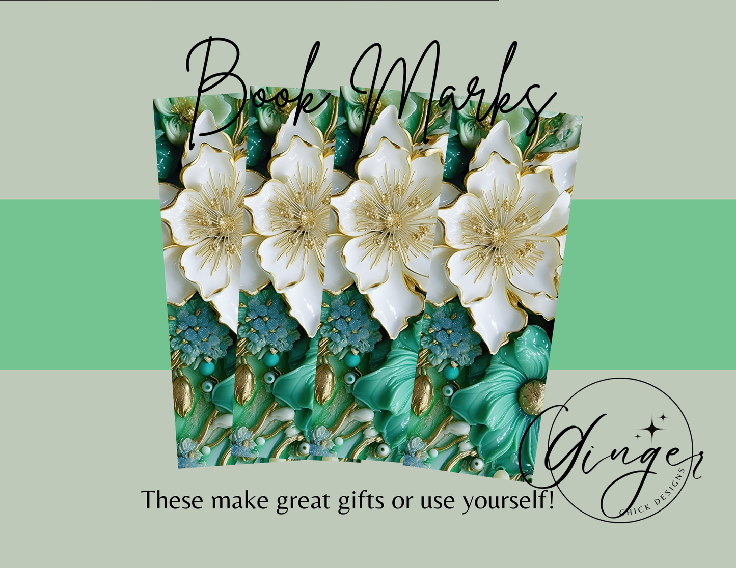 3D Flowers Bookmark
