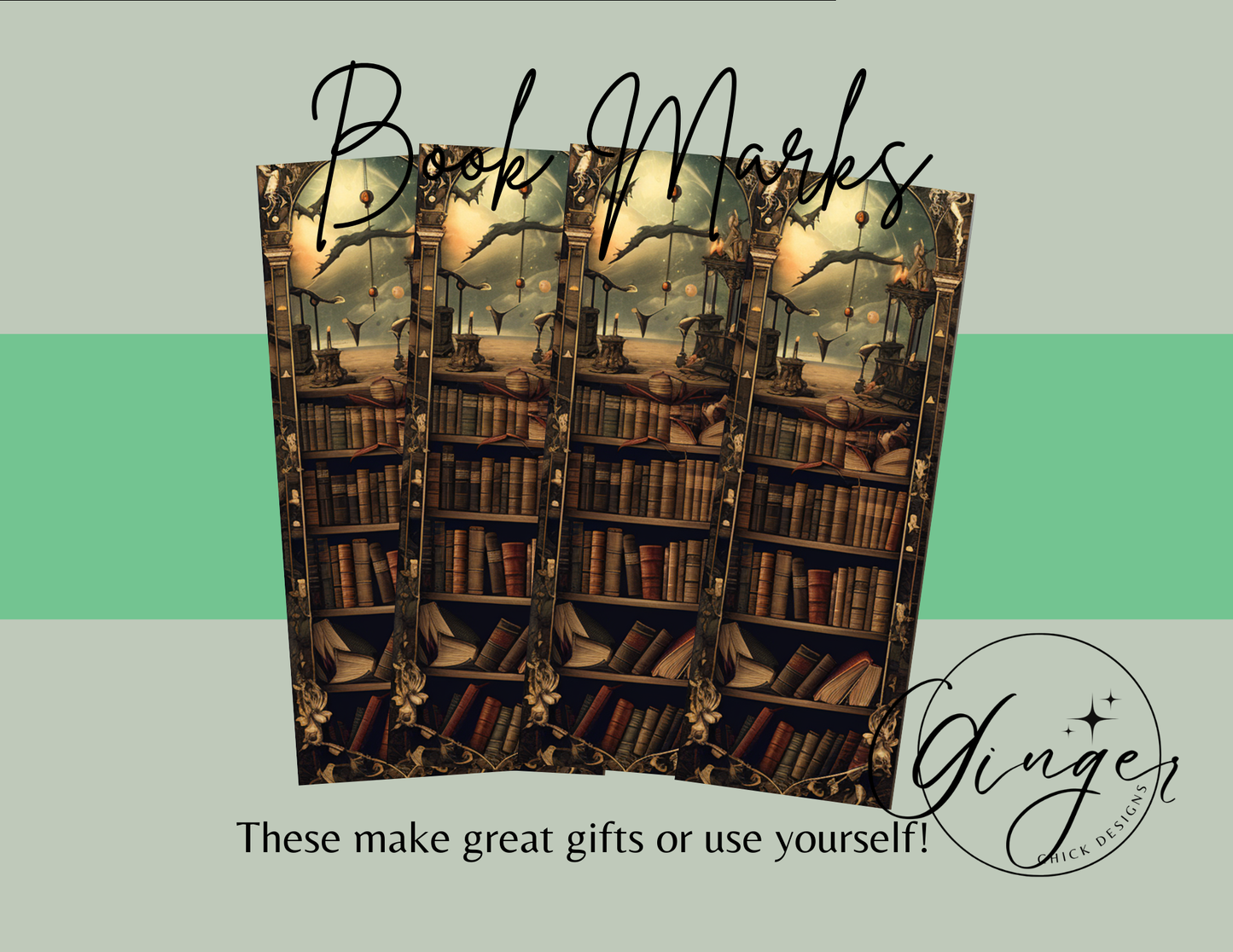 Spooky Bookshelf Bookmark