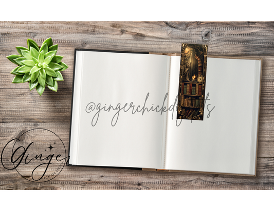 Goth Library & Candle Bookmark