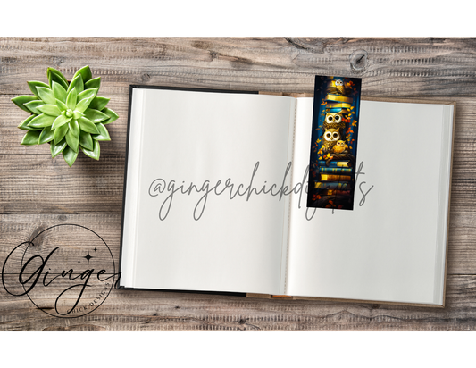 Owls on a Bookshelf Bookmark