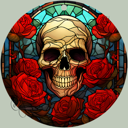 Stained Glass Skull Ornaments