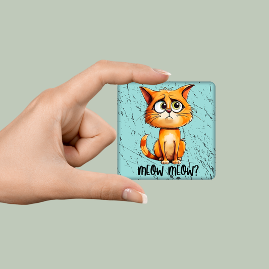 Sad Kitty 2x2 Magnet