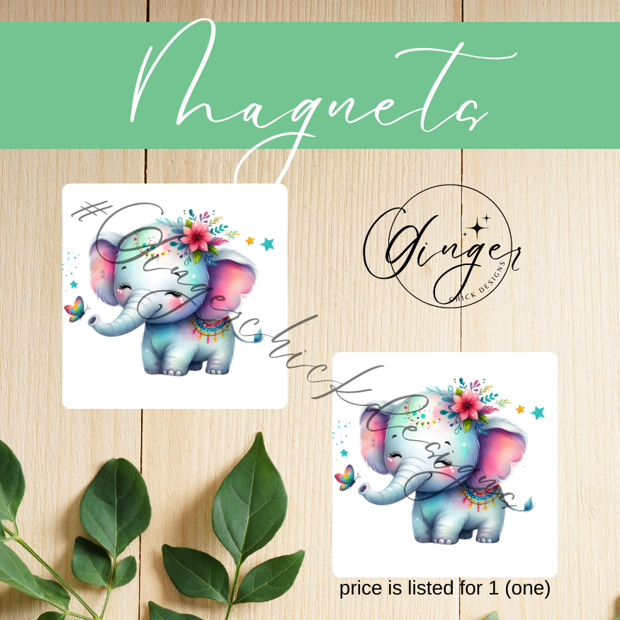Baby Elephant 2x2 Magnet